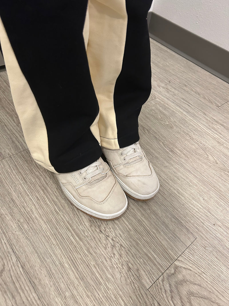 "NO ONE" Two Tone Flared Sweats